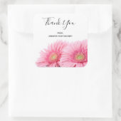 Sticker Carré Gerbera Rose Daisies Élégant Merci photo (Sac)