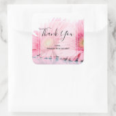 Sticker Carré Gerbera Rose Daisies Élégant Merci photo (Sac)