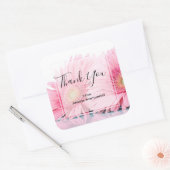 Sticker Carré Gerbera Rose Daisies Élégant Merci photo (Enveloppe)