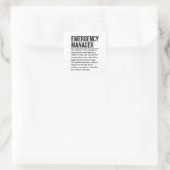 Sticker Carré Gestionnaire d'urgence (Sac)