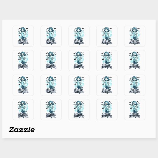 Sticker Carré Ghost - Ghosts Live Plus Longs (Feuille)