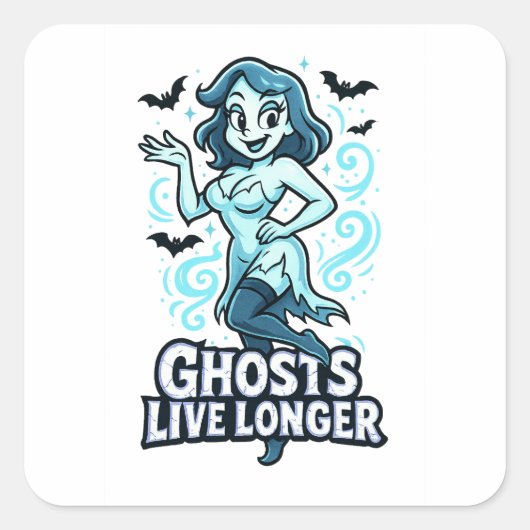 Sticker Carré Ghost - Ghosts Live Plus Longs (Devant)