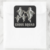 Sticker Carré GHOUL SQUAD drôle fantôme éffrayant (Sac)