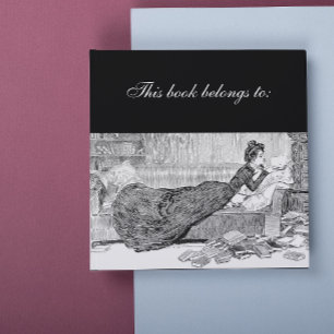 Sticker Carré Gibson Girl Lecture d'un livre