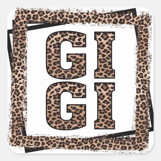 Sticker Carré Gigi Leopard Cheetah Cadeaux Frame pour grand-mère (Devant)