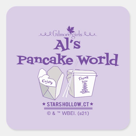 Sticker Carré Gilmore Girls | Al's Pancake World (Devant)