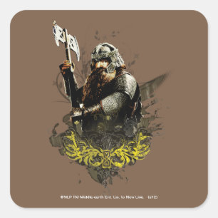 Sticker Carré GIMLI™ avec le collage de vecteur de hache