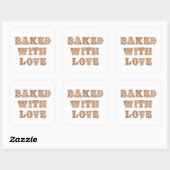 Sticker Carré Gingerbread Cookie | Cuit avec amour Favoriser (Feuille)