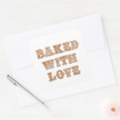 Sticker Carré Gingerbread Cookie | Cuit avec amour Favoriser (Enveloppe)