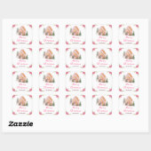 Sticker Carré Gingerbread House Pink Merry Christmas (Feuille)