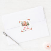 Sticker Carré Gingerbread House Red Merry Christmas (Enveloppe)