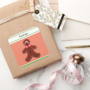 Sticker Carré Gingerbread Man