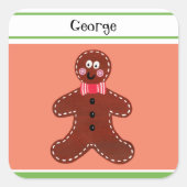 Sticker Carré Gingerbread Man (Devant)