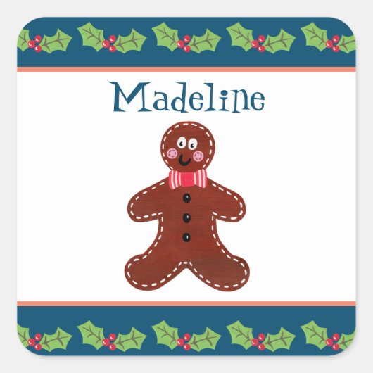 Sticker Carré Gingerbread Man (Devant)