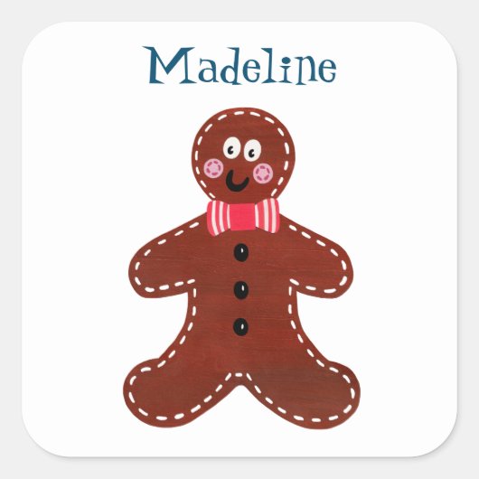 Sticker Carré Gingerbread Man (Devant)