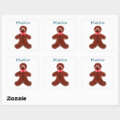 Sticker Carré Gingerbread Man (Feuille)