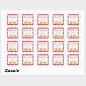 Sticker Carré Gingham Apple of Our Eye Baby Shower (Feuille)