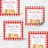Sticker Carré Gingham Apple of Our Eye Baby Shower