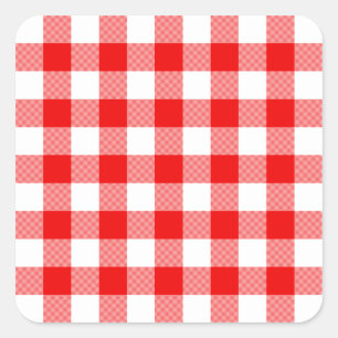 Sticker Carré Gingham rouge