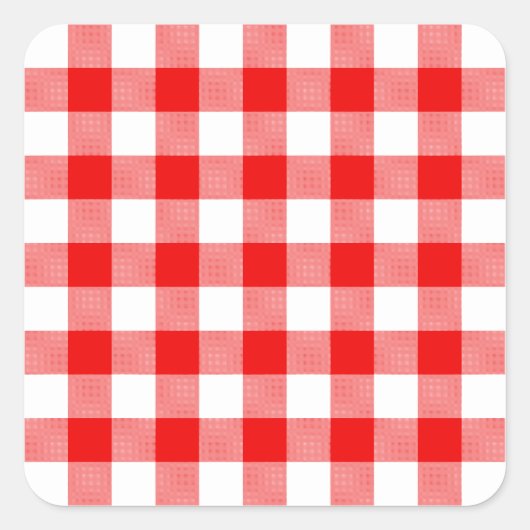 Sticker Carré Gingham rouge (Devant)