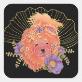 Sticker Carré GINKGO SPIRIT Chow dog (Devant)