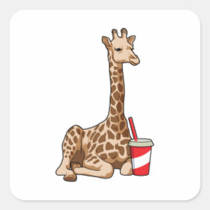 Sticker Carré Girafe