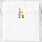 Sticker Carré Girafe avec lunettes de soleil (Sac)