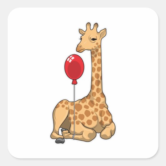 Sticker Carré Girafe balloon (Devant)