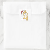 Sticker Carré Girafe Girafe Animaux d'hiver (Sac)