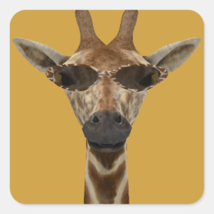 Sticker Carré Girafe Incognito