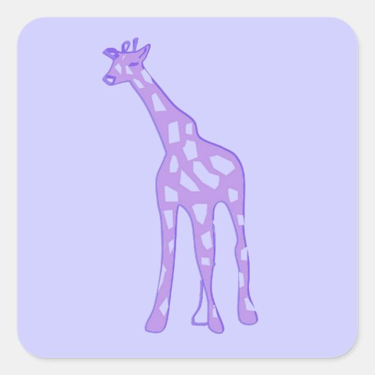 Sticker Carré girafe violette (Devant)