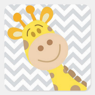 Sticker Carré Giraffe