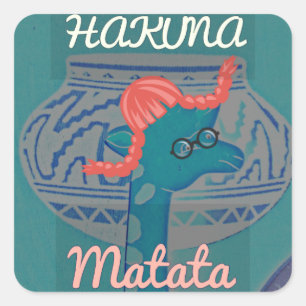 Sticker Carré Giraffe Art Joueuse : Un Plaisir Africain