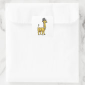 Sticker Carré Giraffe as Gentleman with Hat, Tie and Mustache (Sac)