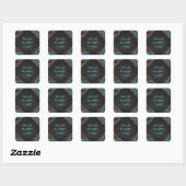 Sticker Carré Giraffe Impression Brown et Turquoise (Feuille)