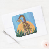 Sticker Carré Giraffe maman et bébé (Enveloppe)