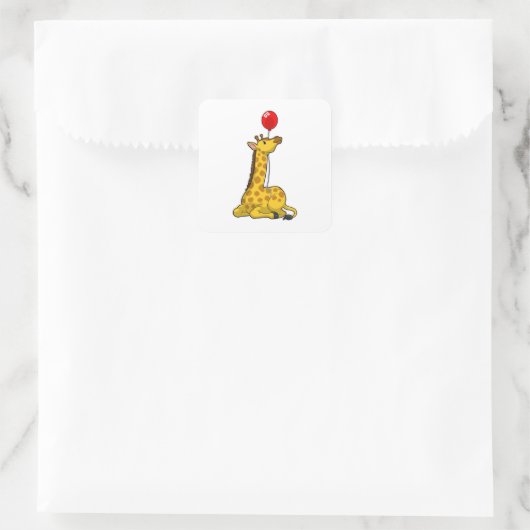 Sticker Carré Giraffe with Balloon (Sac)