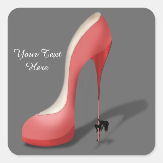 Sticker Carré Girant Red Stiletto - Danseuse de talon