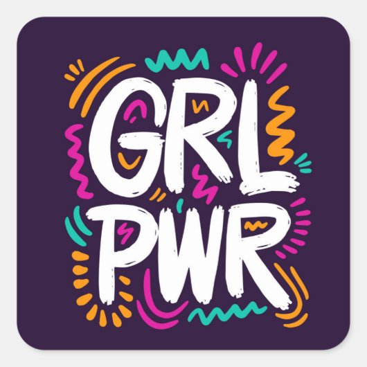 Sticker Carré Girl Power (Devant)