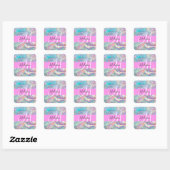 Sticker Carré Girl Rainbow Holographic Iridescente Monogramme No (Feuille)