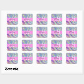 Sticker Carré Girl Rainbow Holographic Iridescente Monogramme No (Feuille)