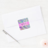 Sticker Carré Girl Rainbow Holographic Iridescente Monogramme No (Enveloppe)