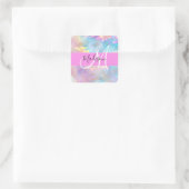 Sticker Carré Girl Rainbow Holographic Iridescente Monogramme No (Sac)