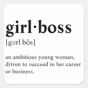 Sticker Carré Girlboss - Signification du dictionnaire