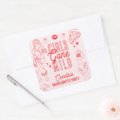 Sticker Carré Girls Gone Mild Spa Pajama Bachelorette Party (Enveloppe)