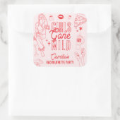 Sticker Carré Girls Gone Mild Spa Pajama Bachelorette Party (Sac)