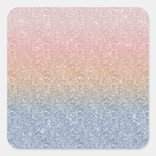 Sticker Carré Girly Blush Rose Gold Blue ombre