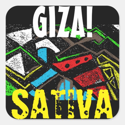 STICKER CARRÉ GIZA SATIVA (Devant)