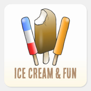Sticker Carré Glace et Anniversaire Amusant