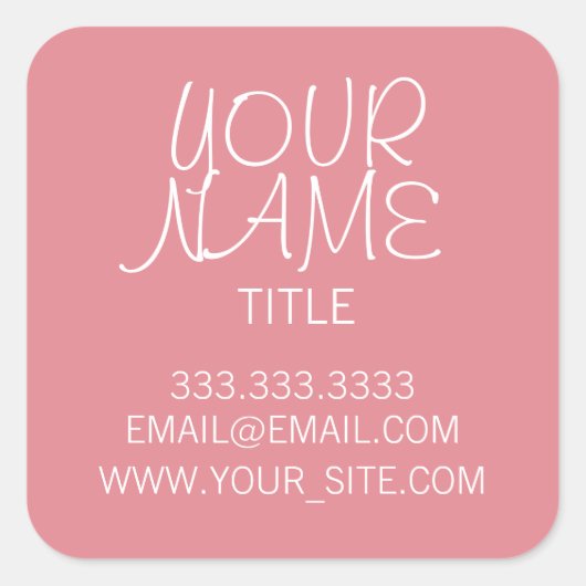 Sticker Carré Glace fraise Freehand simple (Devant)